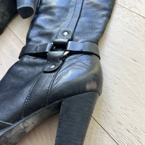 Tall Black Leather Boots - Picture 7 of 8